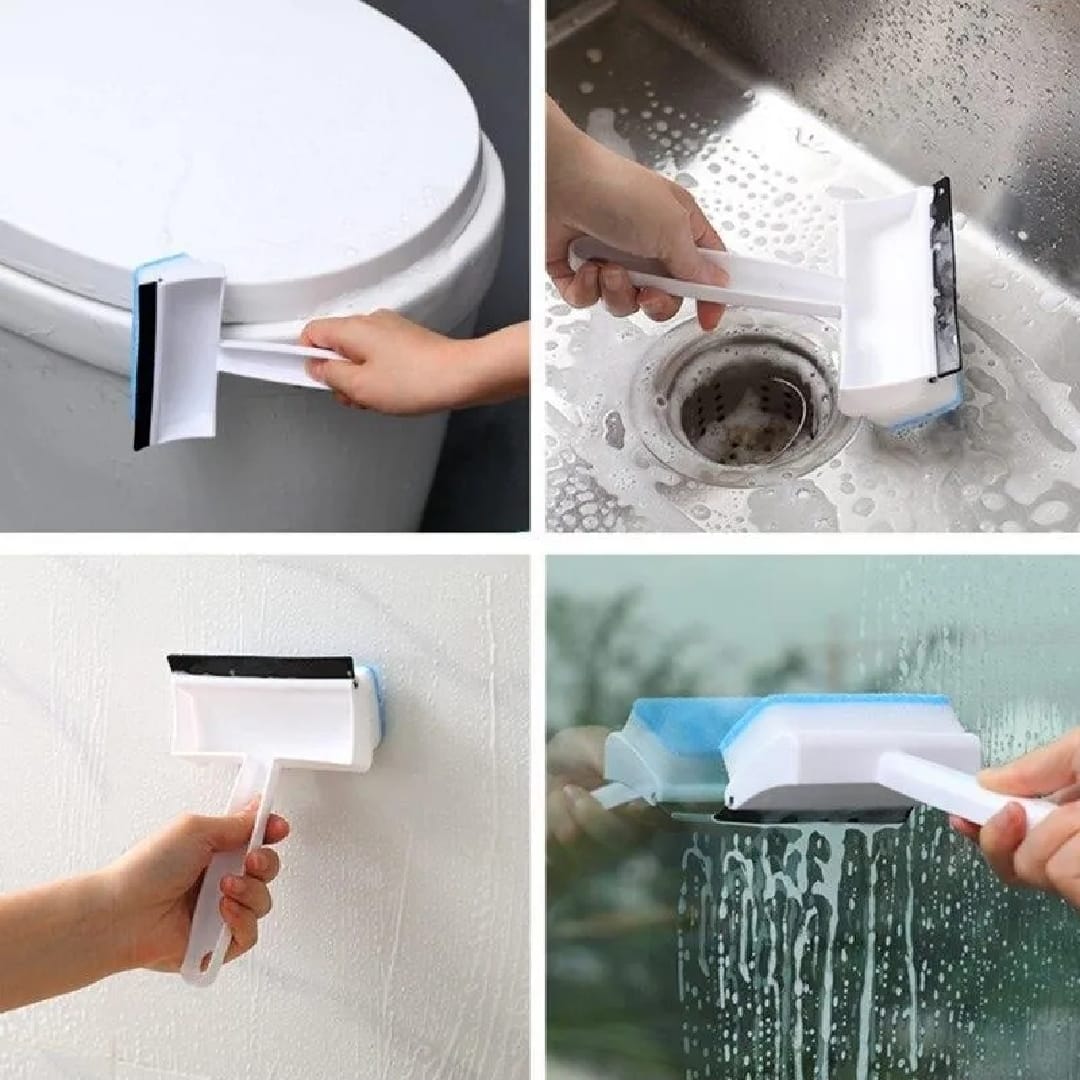 Double-Sided Glass Cleaning Brush For Scraping Window Cleaner Screen Cleaning 2In1 Wiper