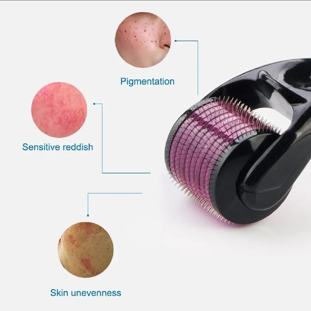 Derma Roller 0.5mm Hair & Skin System with 540 Micro Needle for Hair Growth Skin Care