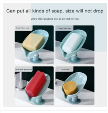 Leaf Shape Soap Box New Style Drain Holder Dish Storage Plate Tray for Bathroom Shower