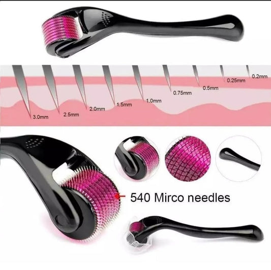 Derma Roller 0.5mm Hair & Skin System with 540 Micro Needle for Hair Growth Skin Care