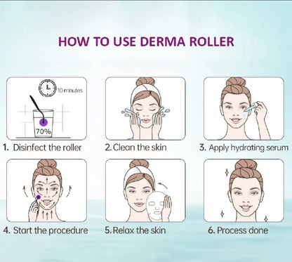 Derma Roller 0.5mm Hair & Skin System with 540 Micro Needle for Hair Growth Skin Care