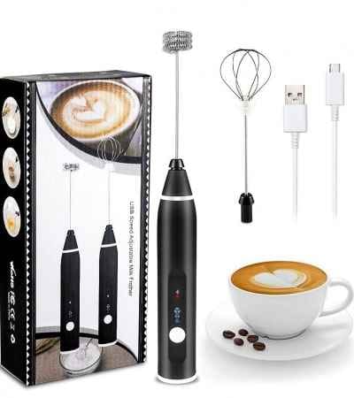 Electric Rechargeable Coffee Beater Electric Milk Drink Coffee Egg Foamer White