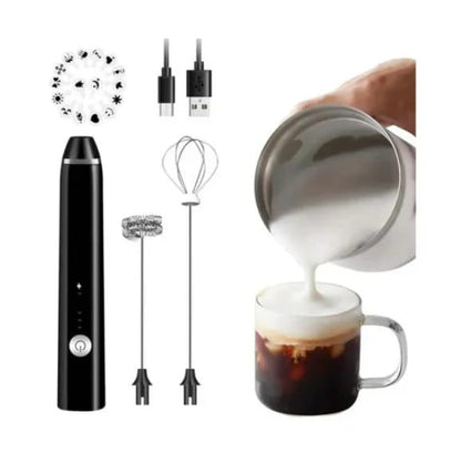 Electric Rechargeable Coffee Beater Electric Milk Drink Coffee Egg Foamer White