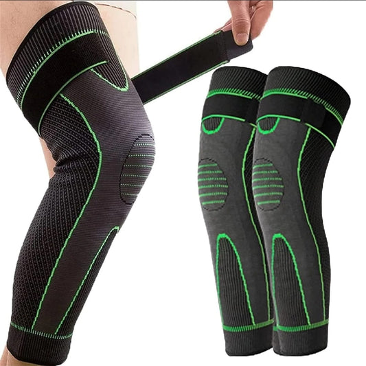 2 Pcs Leg Warmer with Belt - Gym Compression Knee Pad with Strap