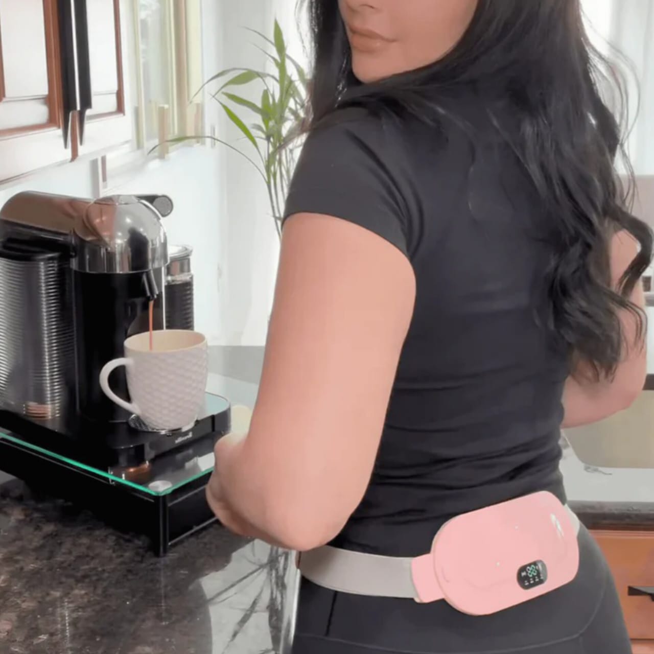 Period Cramp Relief Belt- Portable Electric Menstrual Heating Pad with Massager